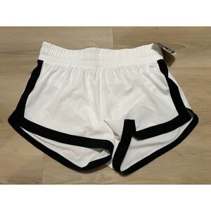 NWT Women's Large Lined DSG Mesh Stride High-Rise White Shorts Pure White Black